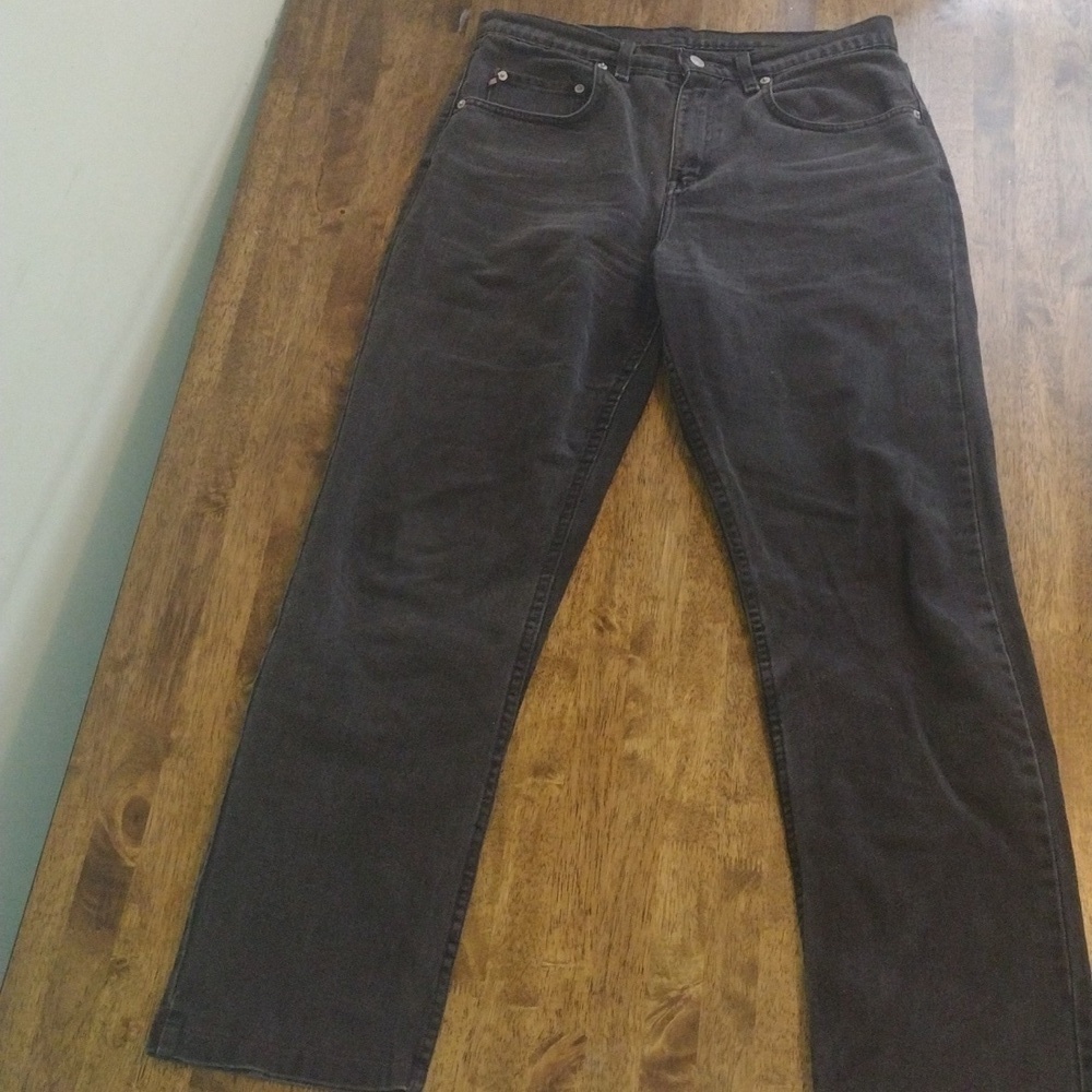 Vintage Polo Ralph Lauren Black Straight Leg High Rise 90`s Jeans 12 - Picture 2 of 6
